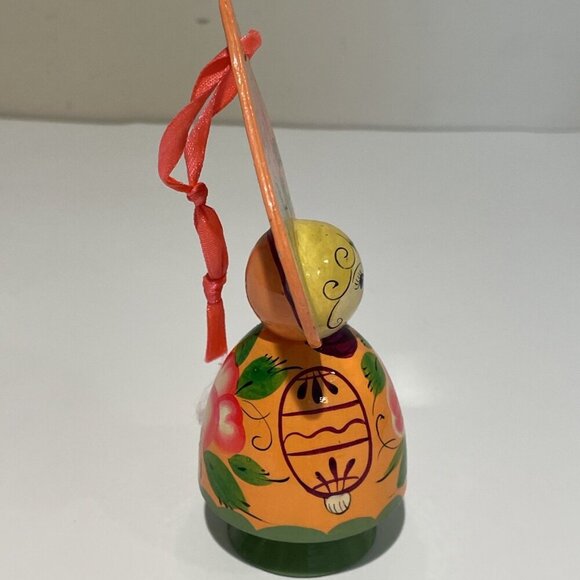 Vintage Wooden Russian Style Doll Christmas Ornament Hand Painted Holiday 5" - Picture 5 of 8